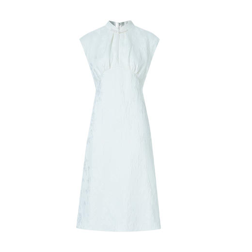 EITIE爱特爱气质新中式立领暗纹收腰显瘦连衣裙春季新款8107828 商品图5