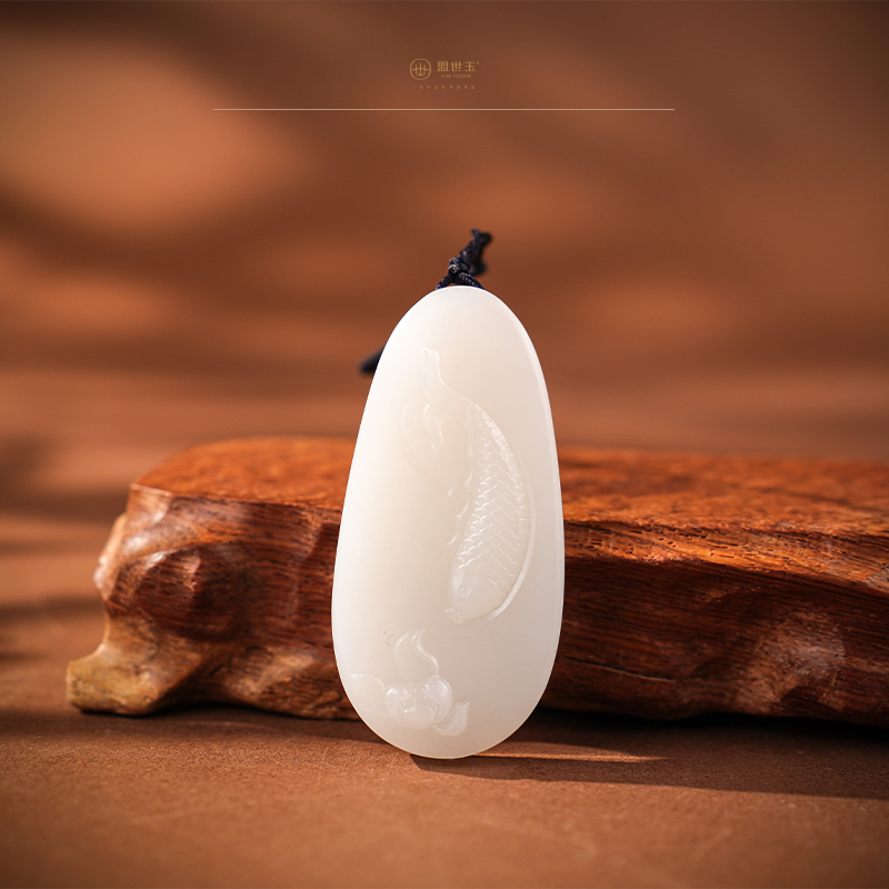 「年礼优选」【锦鲤】羊脂白玉牌