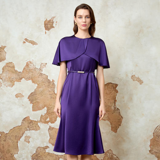 EITIE爱特爱气质高级感优雅紫色礼服连衣裙春季新款8177808 商品图2