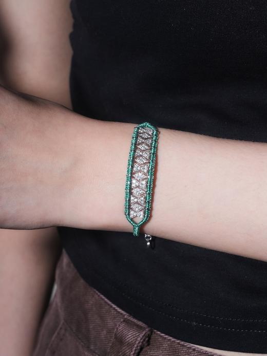 订购12周到｜Van Den Abeele-Buzios-布齐奥斯祖母绿色 编织 纤维 莫桑钻 手链［法国设计师］ 商品图0