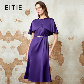 EITIE爱特爱气质高级感优雅紫色礼服连衣裙春季新款8177808