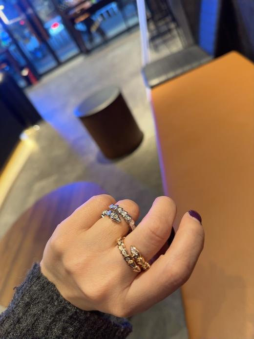 白金色和玫瑰金都超美的蛇头经典满钻款戒指 商品图1