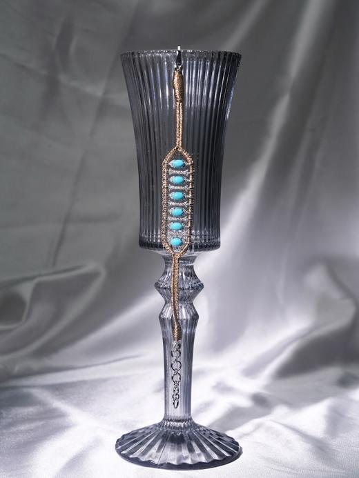 北京仓｜Van Den Abeele-Teresina-金属光泽 编织 纤维 莫桑钻 绿松石 手链［法国设计师］ 商品图2