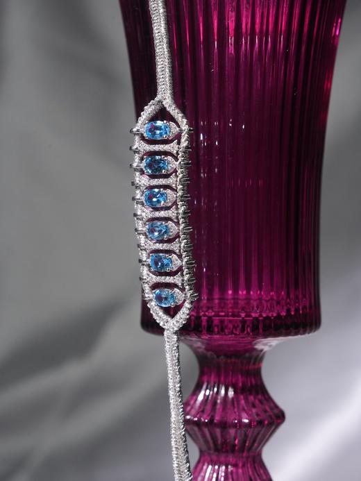 北京仓｜Van Den Abeele-Teresina-金属光泽 编织 纤维 莫桑钻 托帕石 手链［法国设计师］ 商品图3