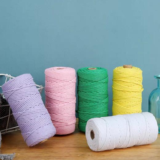 出口美国 高品质环保彩色棉线绳 手工DIY材料 猫爬架制作柔软棉线 100米 商品图3