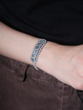 北京仓｜Van Den Abeele-Teresina-金属光泽 编织 纤维 莫桑钻 托帕石 手链［法国设计师］