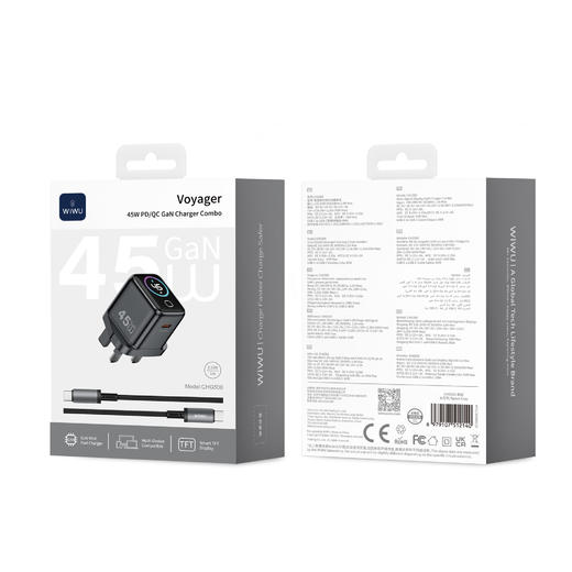 WIWU CHG500 智显氮化镓充电器套装Digital Display GaN 商品图4