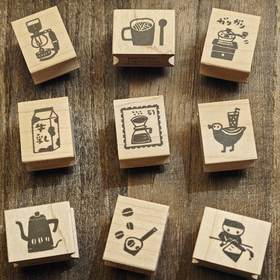 日本 Hankodori 原创印章 咖啡壶 咖啡豆 牛乳