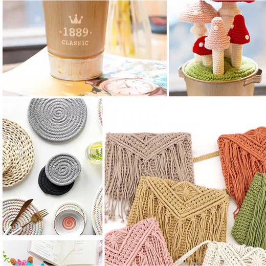 出口美国 高品质环保彩色棉线绳 手工DIY材料 猫爬架制作柔软棉线 100米 商品图2