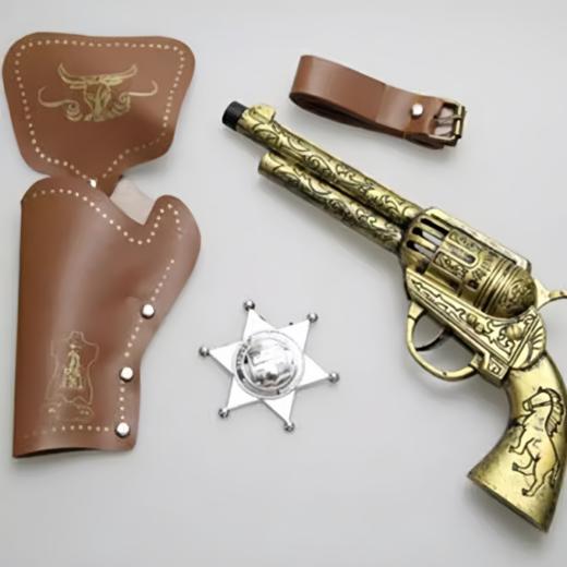 美国 西部牛仔玩具手枪 含皮套腰带徽章西部牛仔装扮 商品图5