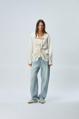 麦穗肌理长袖衬衫