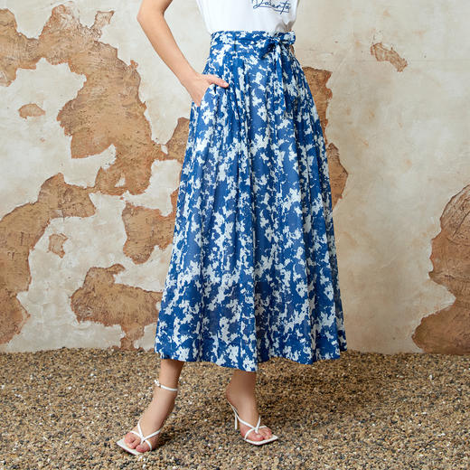 EITIE爱特爱A字撞色印花显瘦时尚半身裙夏季新款8206904 商品图6