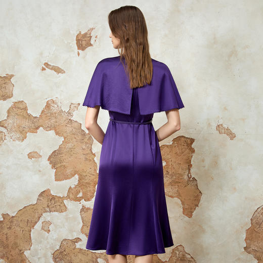 EITIE爱特爱气质高级感优雅紫色礼服连衣裙春季新款8177808 商品图4