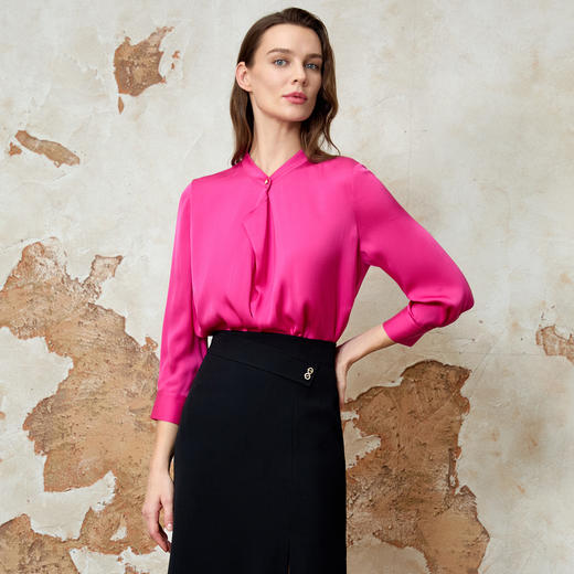 EITIE爱特爱垂坠直筒舒适通勤气质衬衫上衣春新款8113813 商品图2