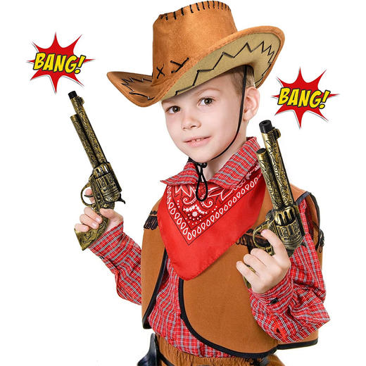 美国 西部牛仔玩具手枪 含皮套腰带徽章西部牛仔装扮 商品图3