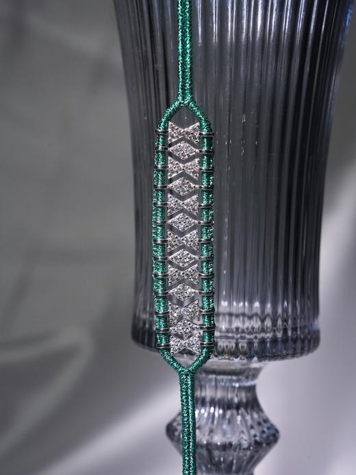 订购12周到｜Van Den Abeele-Buzios-布齐奥斯祖母绿色 编织 纤维 莫桑钻 手链［法国设计师］ 商品图3