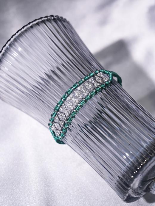 订购12周到｜Van Den Abeele-Buzios-布齐奥斯祖母绿色 编织 纤维 莫桑钻 手链［法国设计师］ 商品图1