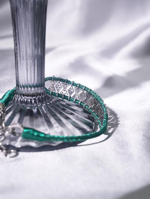 订购12周到｜Van Den Abeele-Buzios-布齐奥斯祖母绿色 编织 纤维 莫桑钻 手链［法国设计师］ 商品图4