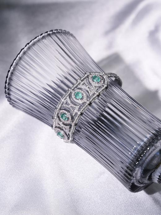 北京仓｜Van Den Abeele-Olinda-金属光泽 编织 纤维 祖母绿 莫桑钻 手链［法国设计师］ 商品图1