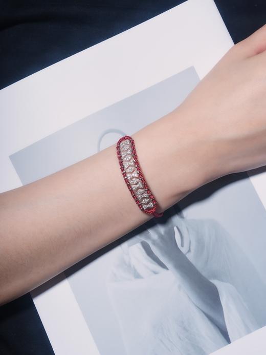 北京仓｜Van Den Abeele-Buzios-红色 编织 纤维 莫桑钻 手链［法国设计师］ 商品图0
