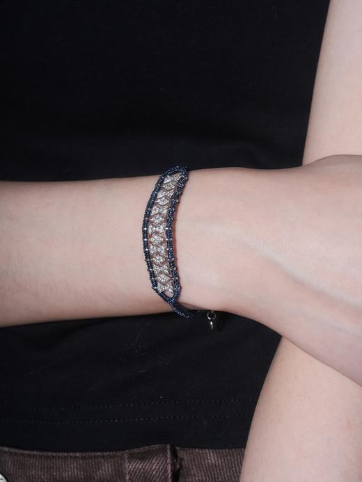 北京仓｜Van Den Abeele-Buzios-深渊色 编织 纤维 莫桑钻 手链［法国设计师］ 商品图0