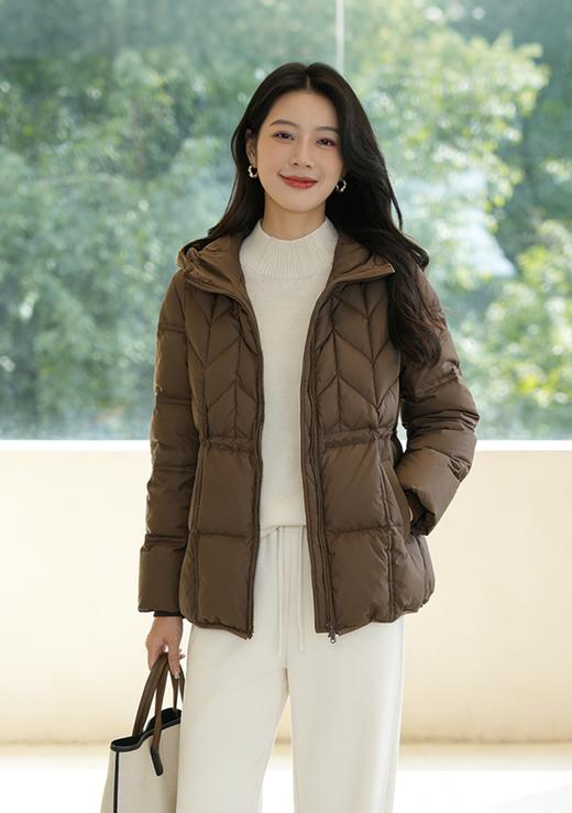 安诺Sakura Sprite	连帽一手长鹅绒服 绗缝抽绳羽绒服	LDWHY116 商品图0