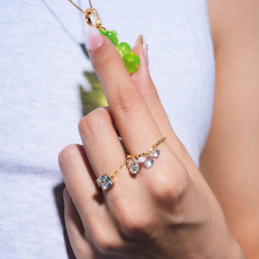 北京仓｜Crystal haze-Eterna-小方块 金色 锆石 戒指［挪威设计师］ 商品图4