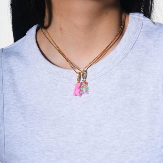 北京仓｜CRYSTAL HAZE-Nostalgia Bear-pave-彩虹小熊 吊坠（金色环扣）［挪威设计师］ 商品图5