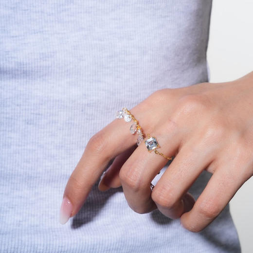 北京仓｜Crystal haze-Eterna-小方块 金色 锆石 戒指［挪威设计师］ 商品图1