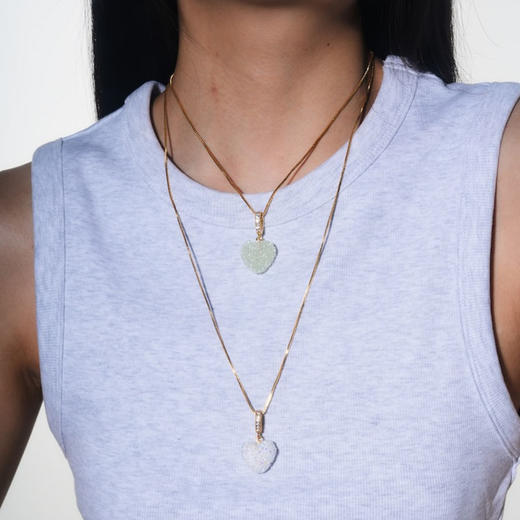 北京仓｜CRYSTAL HAZE-Jelly Heart-pave-淡绿色心形 吊坠［挪威设计师］ 商品图3