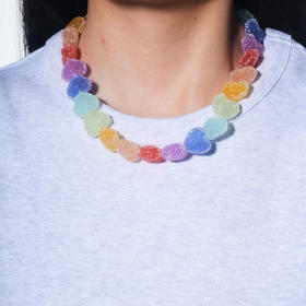 北京仓｜CRYSTAL HAZE-Jelly Heart-彩虹色 爱心 项链［挪威设计师］
