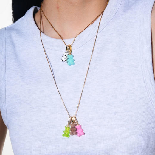 北京仓｜CRYSTAL HAZE-Nostalgia Bear-pave-湖水蓝色小熊 吊坠（金色环扣）［挪威设计师］ 商品图7