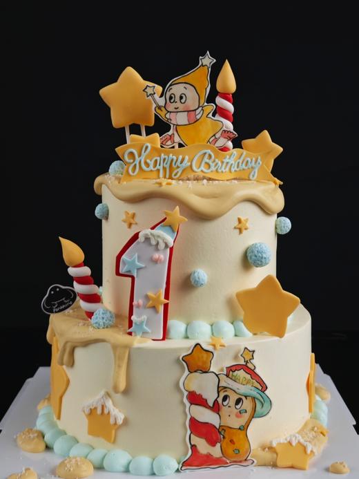 手绘星星人双层蛋糕 商品图1