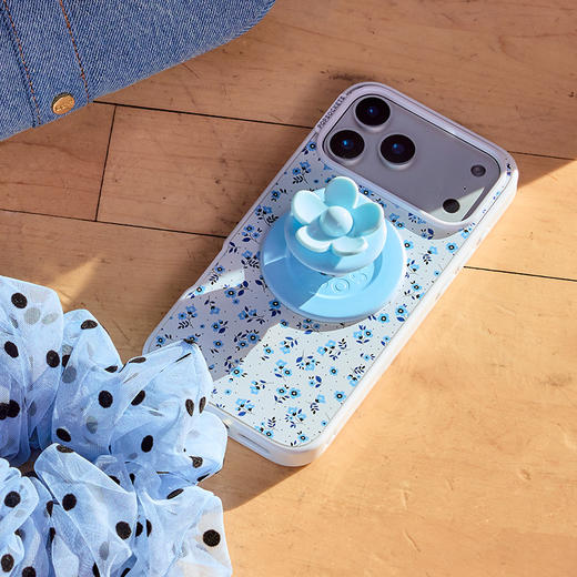 【芭蕾舞房】迷你蓝碎花 POPCASE手机壳 MagSafe Popcase磁吸款 蓝白 花卉植物 拼贴 iPhone17/16/15 商品图1