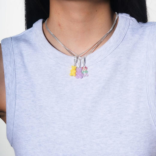 北京仓｜CRYSTAL HAZE-Nostalgia Bear-pave-柠檬黄色小熊 吊坠（银色环扣）［挪威设计师］ 商品图2