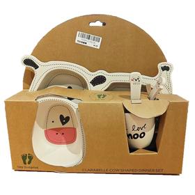 tiny footprint 小小丫竹纤维儿童卡通5件套餐具包装盒压痕