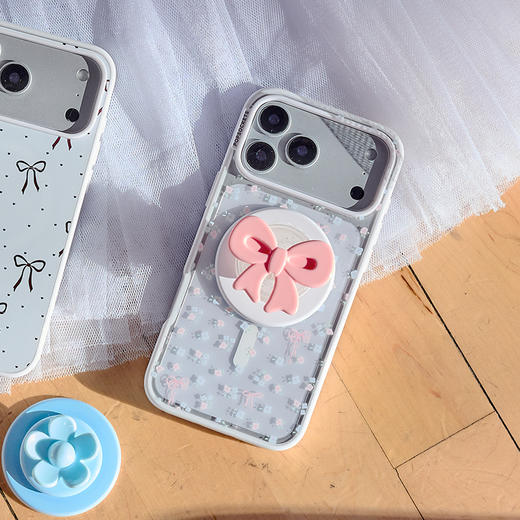 【芭蕾舞房】碎花蝴蝶结 POPCASE手机壳 MagSafe Popcase磁吸款 粉蓝 花卉植物 拼贴 iPhone17/16/15/14/13 商品图1