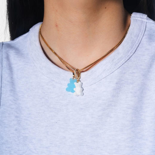 北京仓｜CRYSTAL HAZE-Nostalgia Bear-pave-白色小熊 吊坠（金色环扣）［挪威设计师］ 商品图7