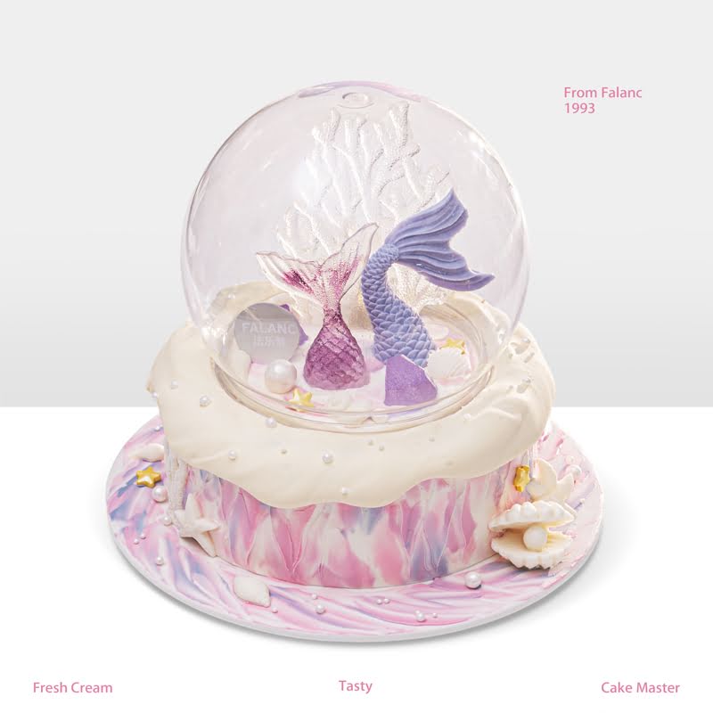 【粉霞星海·水晶球】朦胧晚霞融入海面 透明穹顶之下 两条鱼儿追逐海底幻影