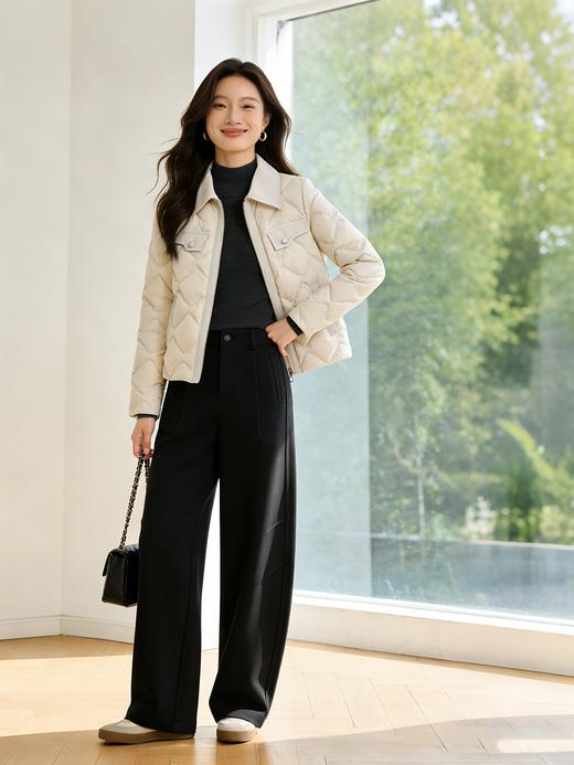 现货 臣禾	【香草白鹅绒服】翻领短款【90白鹅绒】拼接羽绒服	JZ254070575 商品图7