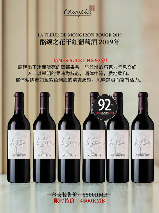 酩颂之花干红葡萄酒2019年 6支装 商品图0