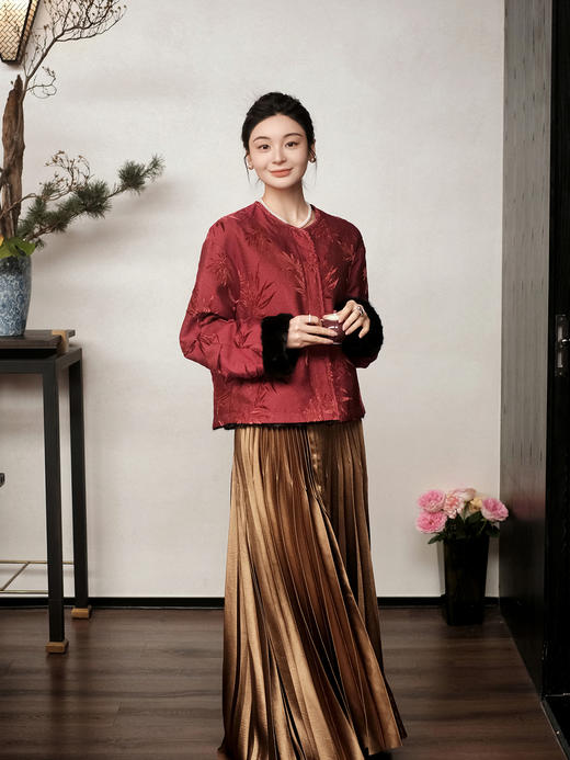 盛唐牡丹 | 水貂拼漳绒双面穿外套 商品图2