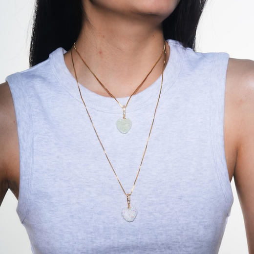 北京仓｜CRYSTAL HAZE-Jelly Heart-pave-淡绿色心形 吊坠［挪威设计师］ 商品图4