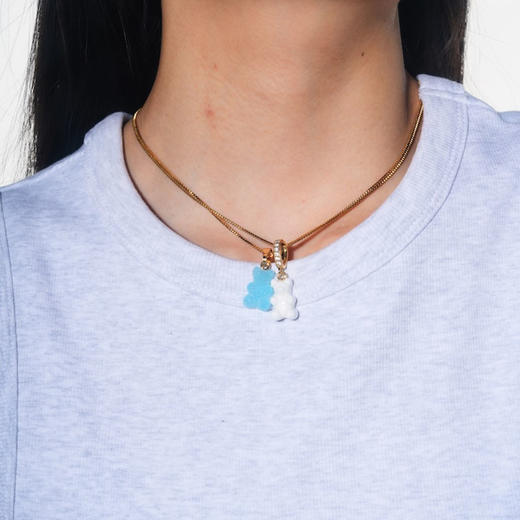 北京仓｜CRYSTAL HAZE-Nostalgia Bear-classic-蓝色小熊 吊坠（金色环扣）［挪威设计师］ 商品图3