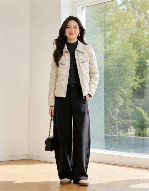 现货 臣禾	【香草白鹅绒服】翻领短款【90白鹅绒】拼接羽绒服	JZ254070575 商品图3