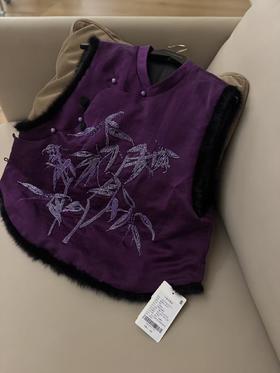 【特价不退换】【预售7天】良木礼桑蚕丝水貂马甲（2711）