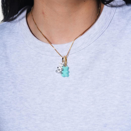 北京仓｜CRYSTAL HAZE-Dalmatian Nostalgia bear-classic-黑白色小熊 吊坠（金色环扣）［挪威设计师］ 商品图4