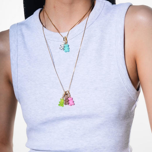 北京仓｜CRYSTAL HAZE-Dalmatian Nostalgia bear-classic-黑白色小熊 吊坠（金色环扣）［挪威设计师］ 商品图3