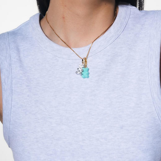 北京仓｜CRYSTAL HAZE-Nostalgia Bear-pave-湖水蓝色小熊 吊坠（金色环扣）［挪威设计师］ 商品图8