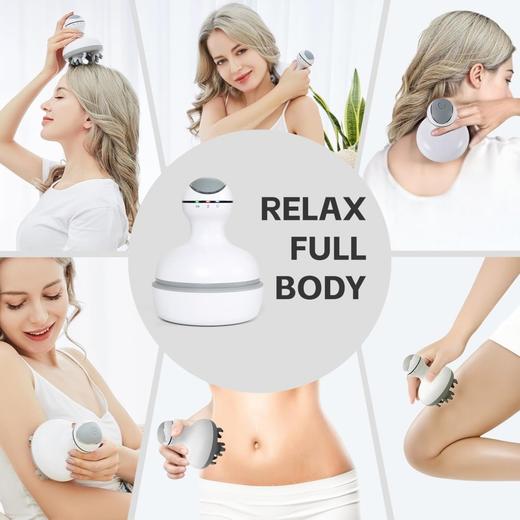 美国 智能电动头皮按摩器 防水旋转手持便携按摩器 全身按摩与放松 商品图2